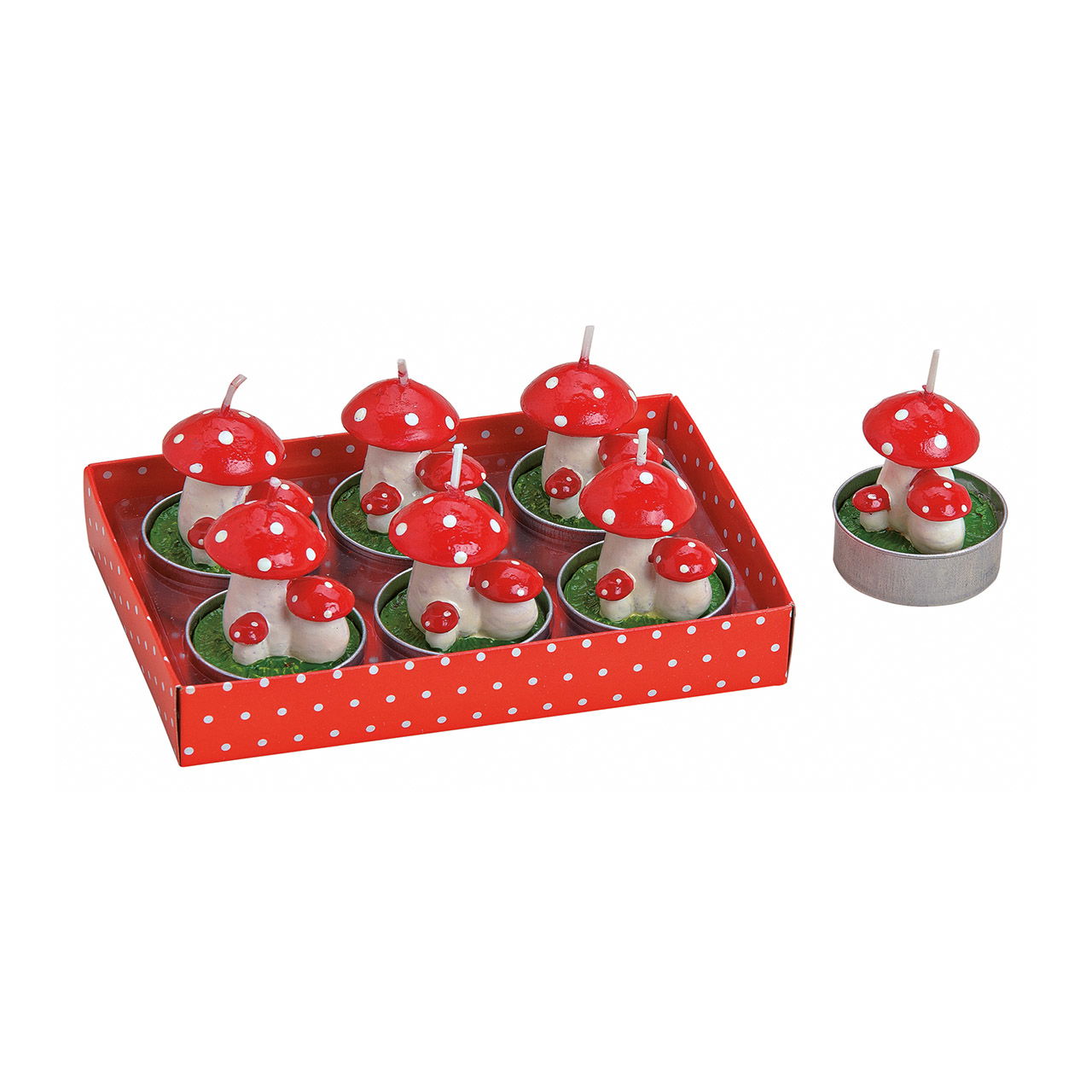 Tealight set 6-piece toadstool (W/H/D) 3x4x3 cm Tealight set 6-piece toadstool (W/H/D) 3x4x3 cm