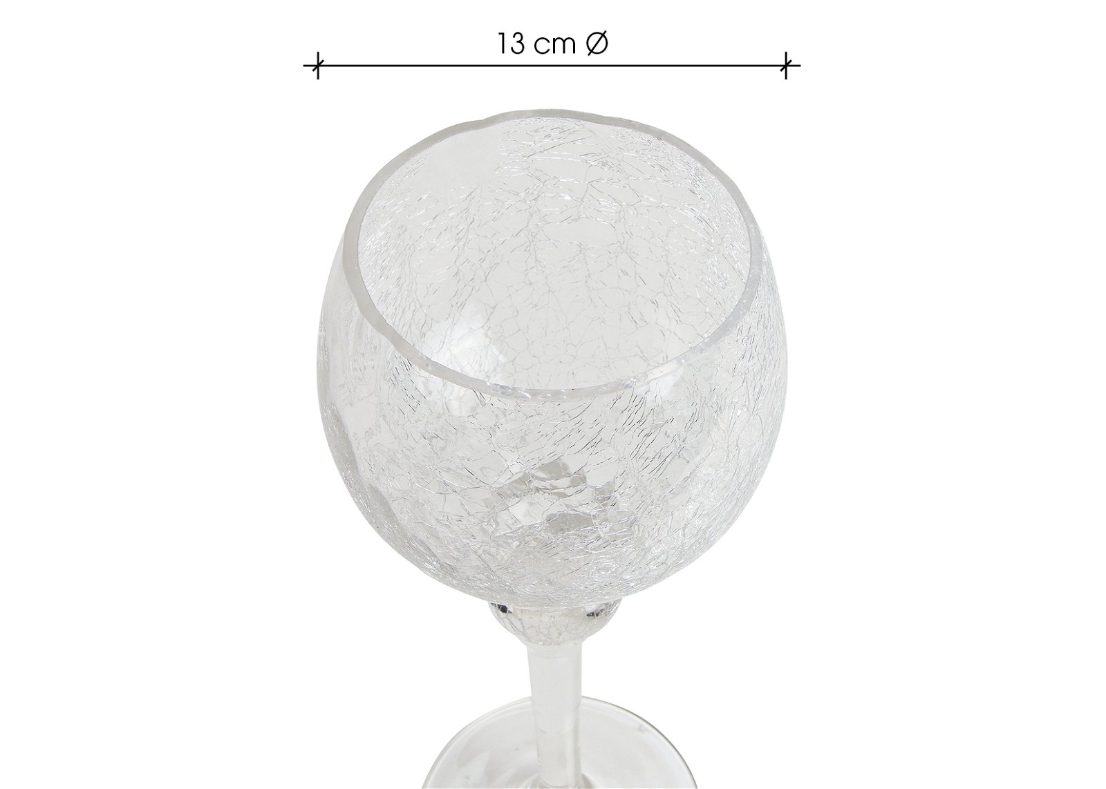 Photophore Set Calice Cracking transparent 30, 35, 40cm x Ø13cm en verre 3pcs.