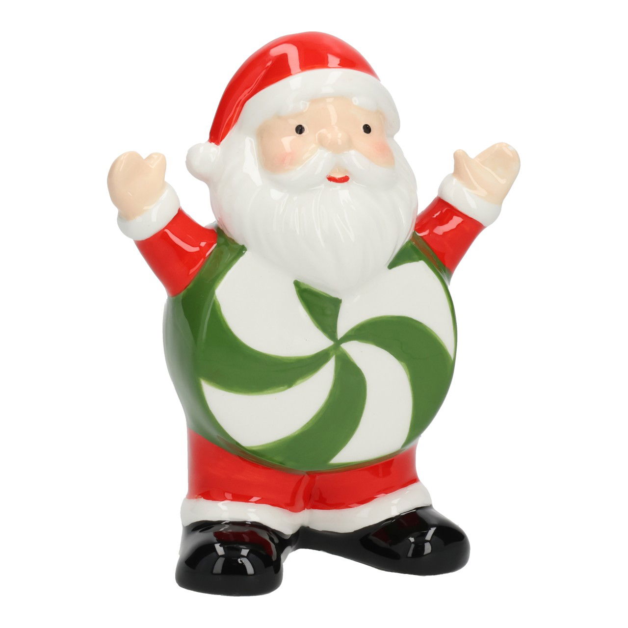 Ceramic Santa Claus red (W/H/D) 11x14x6cm Figur, Töpferei, Kunst, Porzellan