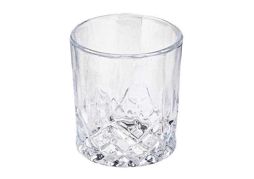 Whisky Eiswürfel Set aus Edelstahl, 2,7cm, 4 Würfel, 1 Glas 9x8x9cm, 300ml, inkl. Samtbeutel, in Holzbox 19x10x14,7cm