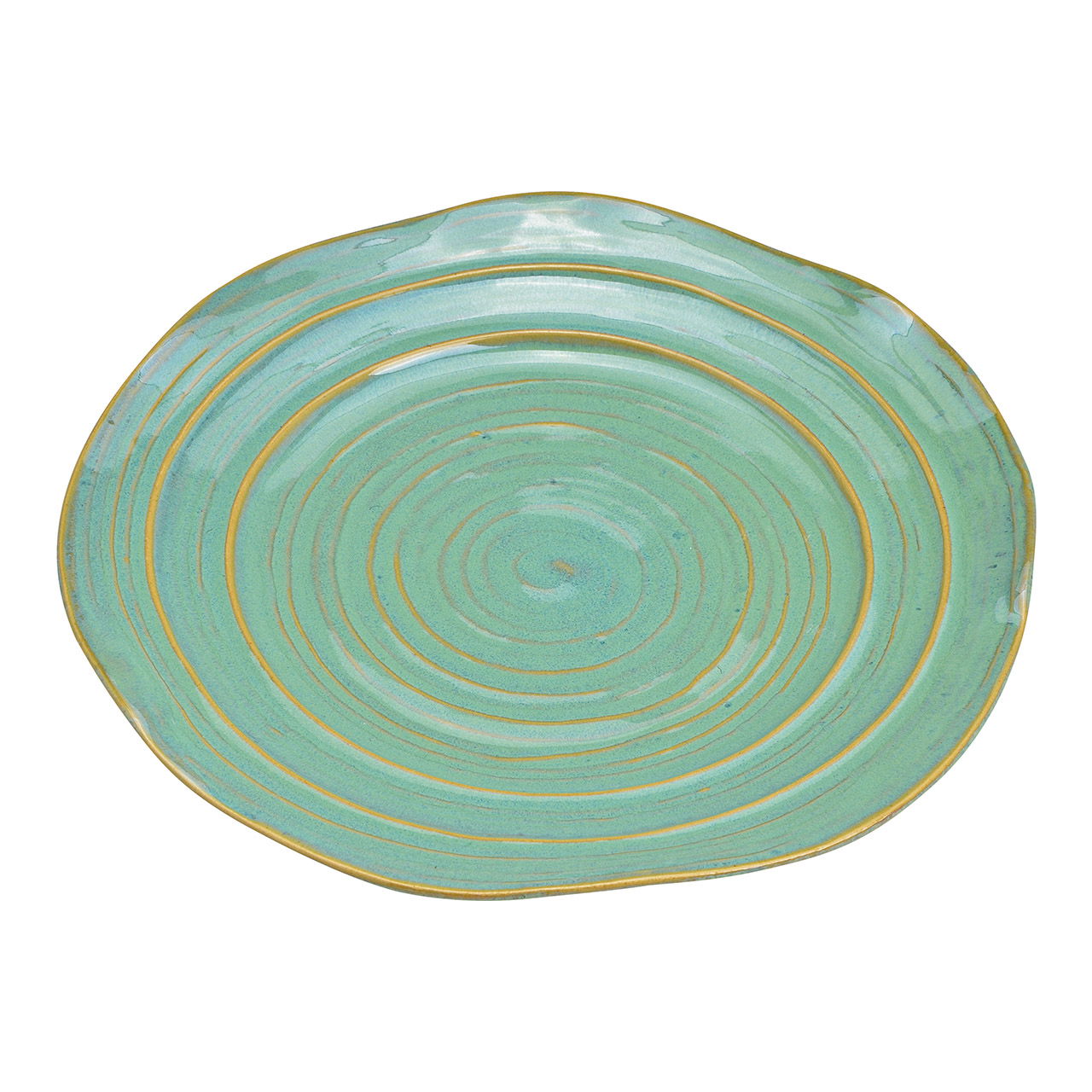 Teller aus Steingut Grün (B/H/T) 25x3x25cm Teller aus Steingut Grün (B/H/T) 25x3x25cm