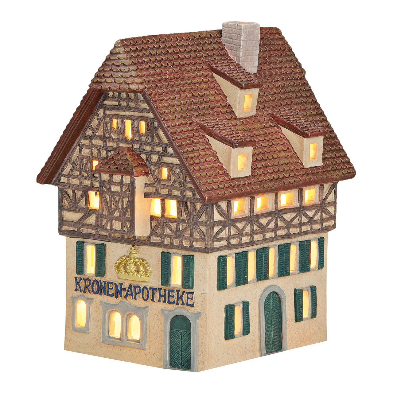 Pharmacie de la couronne en porcelaine, L11 x P16 x H17 cm