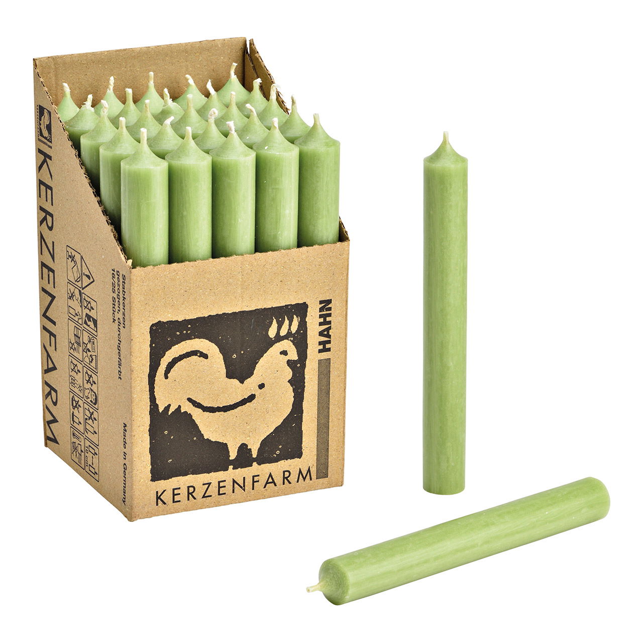 Stick candle color sage green (W/H/D) 2x18x2cm