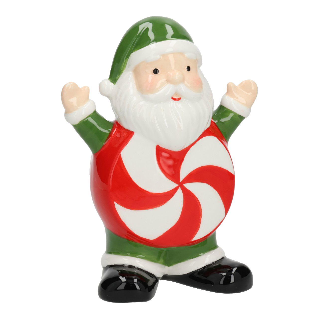 Ceramic Santa Claus red (W/H/D) 14x19x8cm Figur, Töpferei, Kunst, Porzellan