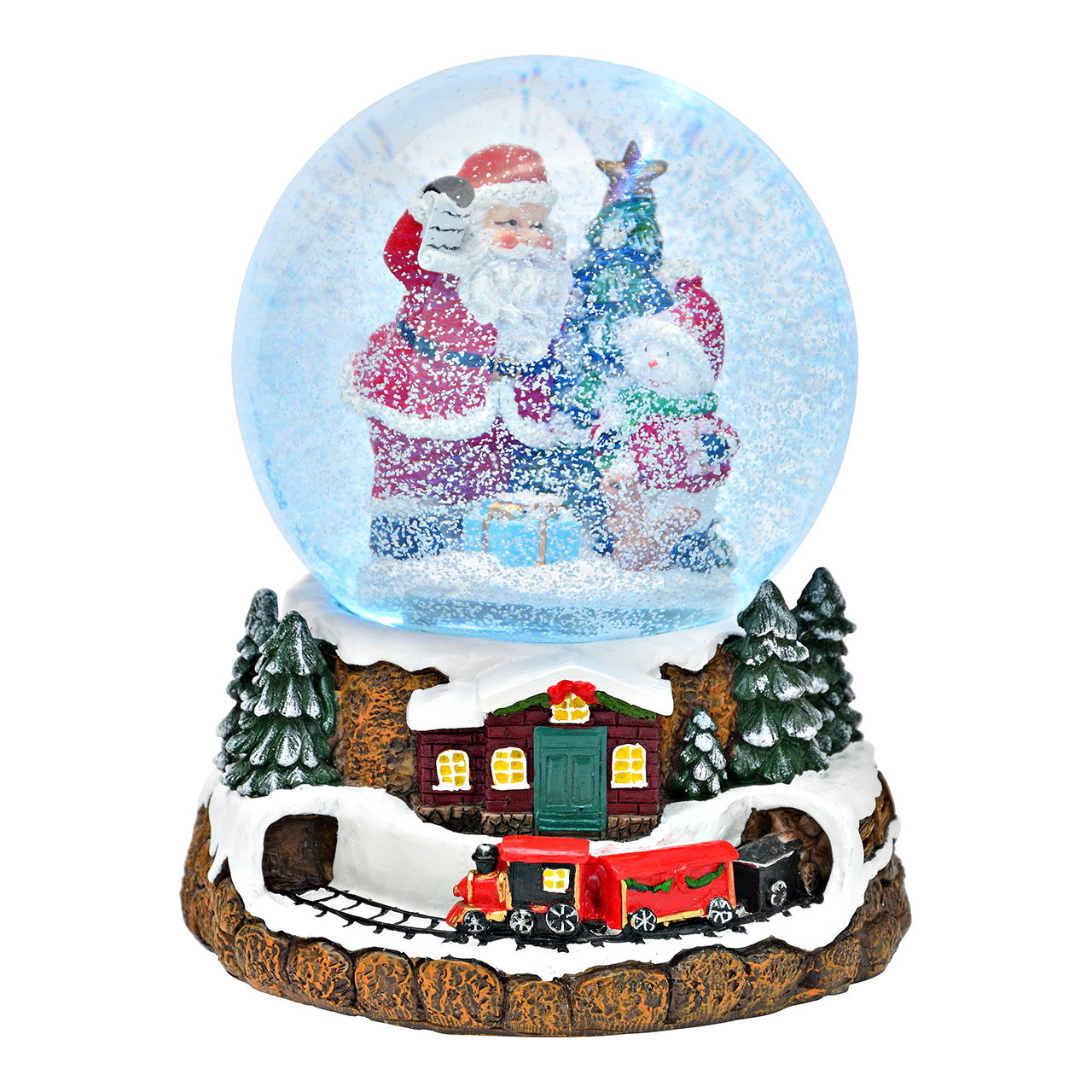 Reloj musical/esfera de nieve Árbol de Navidad de Papá Noel con remolino de nieve, luz, música hecho de poliéster/vidrio, rojo (A/A/A) 15x17x14cm Funcionamiento con pilas 3xAAA no incluidas Reloj musical/esfera de nieve Árbol de Navidad de Papá Noel con remolino de nieve, luz, música hecho de poliéster/vidrio, rojo (A/A/A) 15x17x14cm Funcionamiento con pilas 3xAAA no incluidas