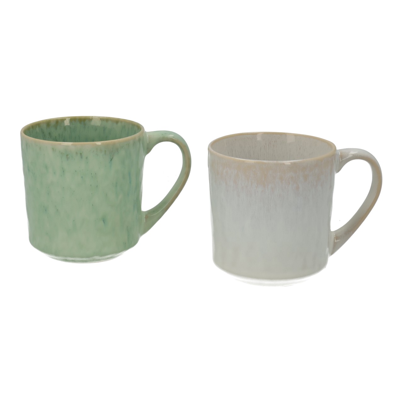 Tasse, Keramik, Becher, Musterung, Grün-grau