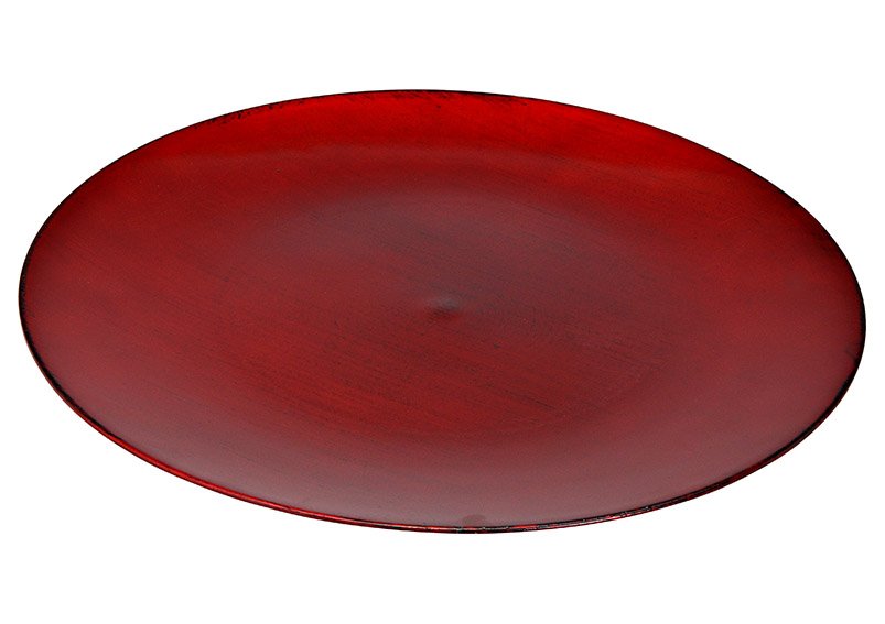 Bord in plastiek rood Ø33cm