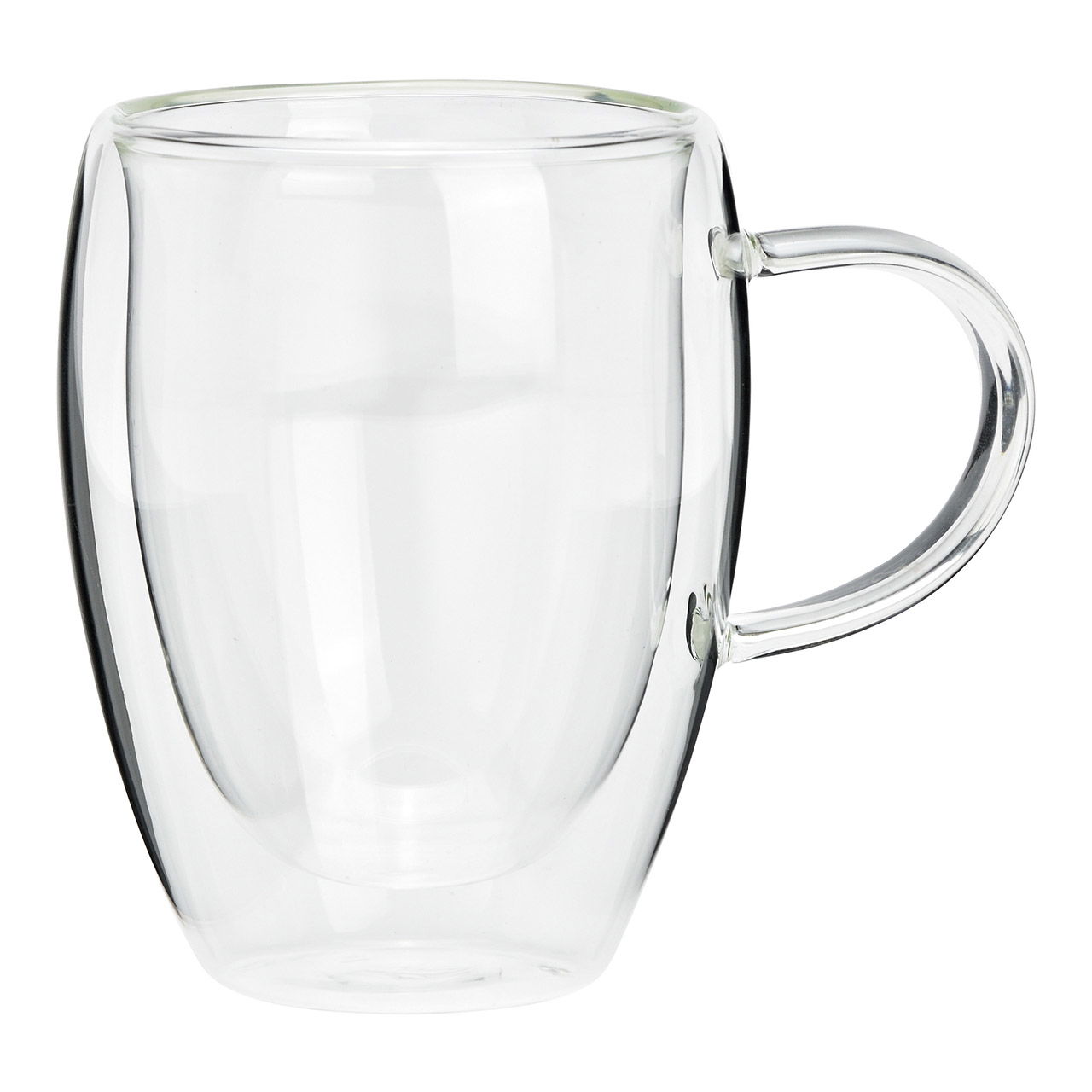 Taza de vidrio de doble pared transparente (A/H/D) 13x11x8cm 350ml