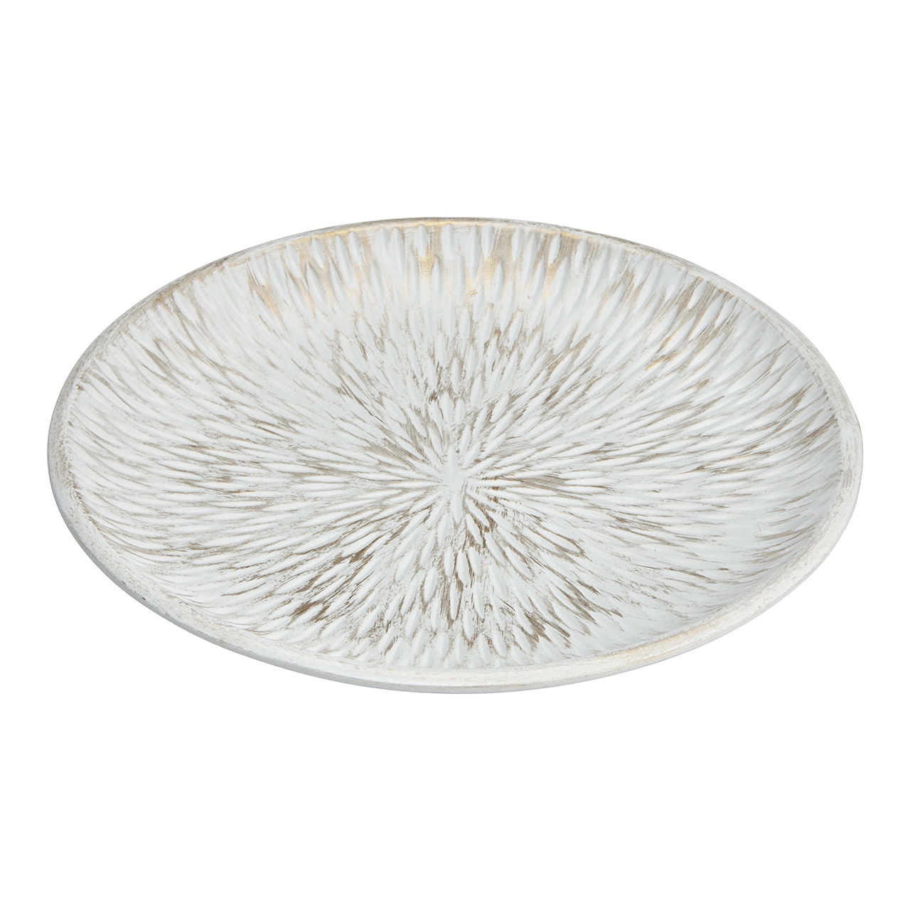 Assiette Daisy en bois Blanc, or (L/H/P) 29x3x29cm