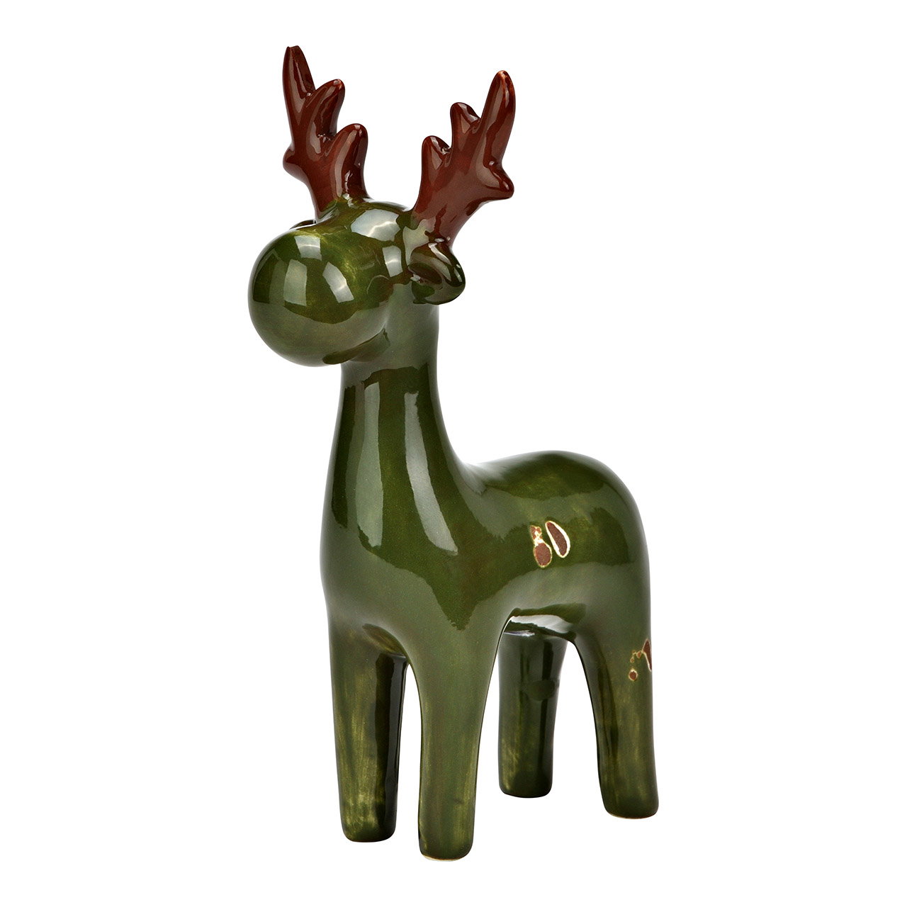 Ceramic moose, green (W/H/D) 11x17x6cm Ceramic moose, green (W/H/D) 11x17x6cm