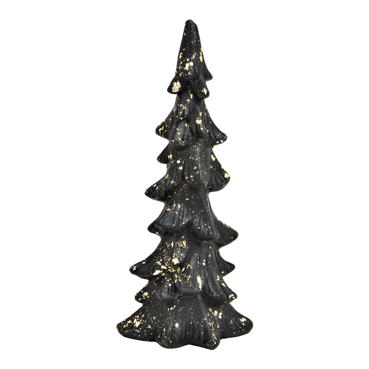 Tannenbaum aus Ton Schwarz, gold (B/H/T) 10x24x8cm