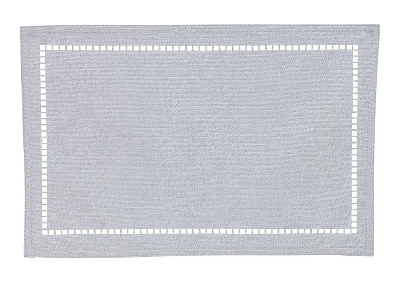 Mantel individual de tejido 70% lino, 30% poliéster Gris claro (c/h) 45x30cm