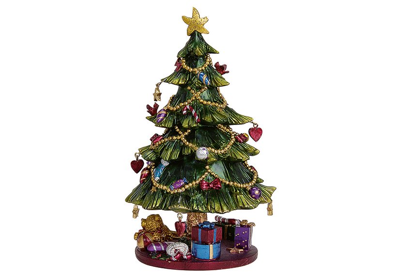Muziekdoos dennenboom 'Jingle Bells' van poly (w/h/d) 11x23x11 cm