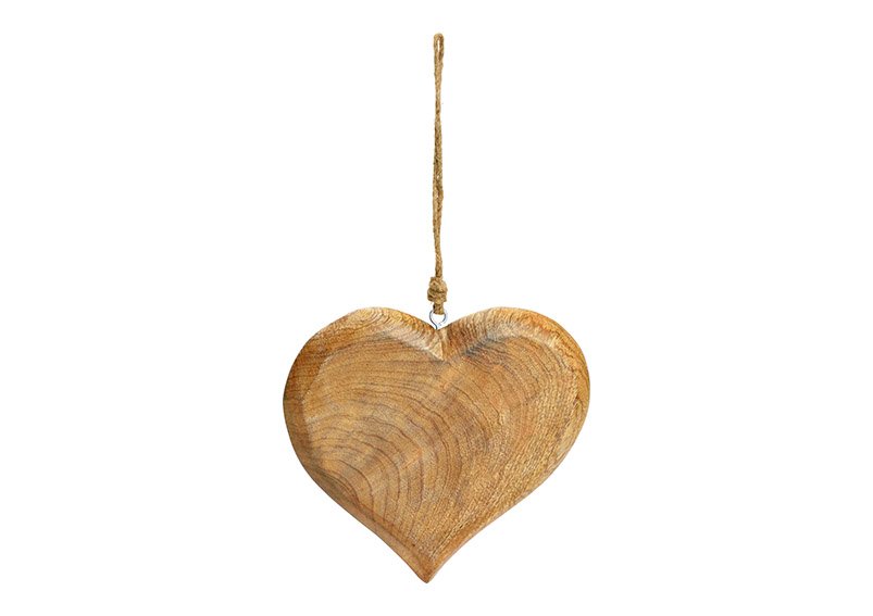 Hanger heart of mango wood nature (W/H/D) 20x20x2cm