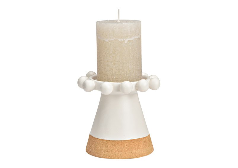 Kerzenhalter aus Keramik weiß (B/H/T) 12x12x12cm
