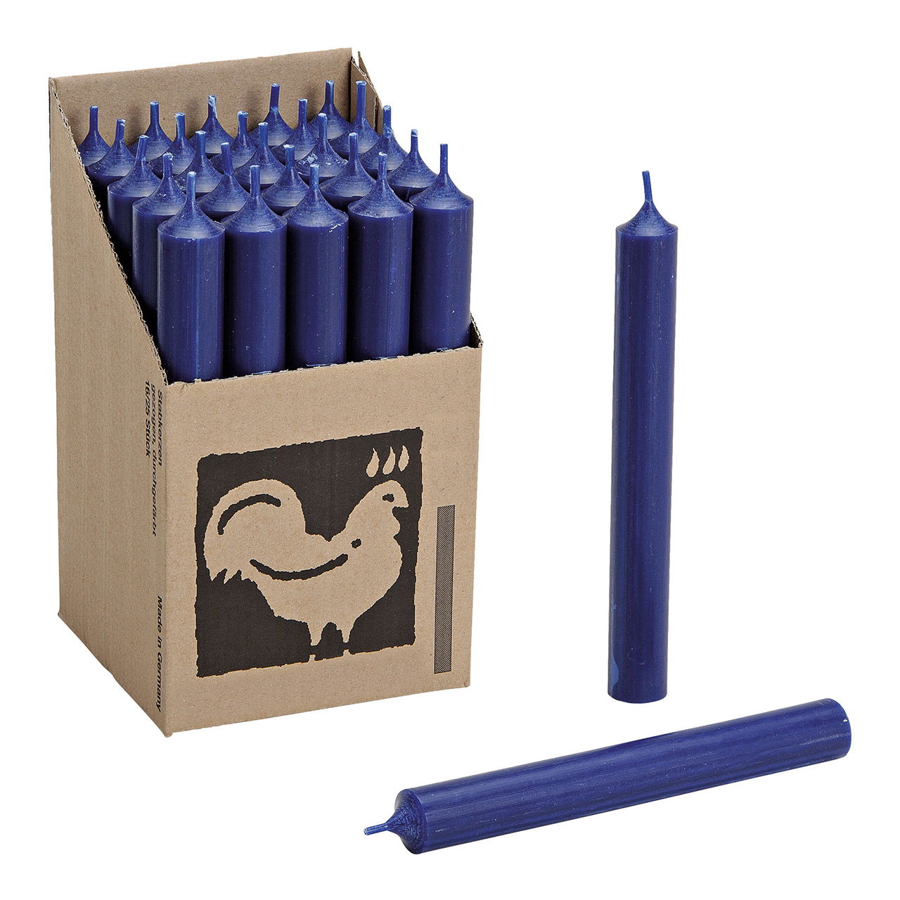 Stabkerze Dunkelblau durchgefärbt Ø 2x18 cm Brenndauer ca. 8 Std. Stabkerze Dunkelblau durchgefärbt Ø 2x18 cm Brenndauer ca. 8 Std.