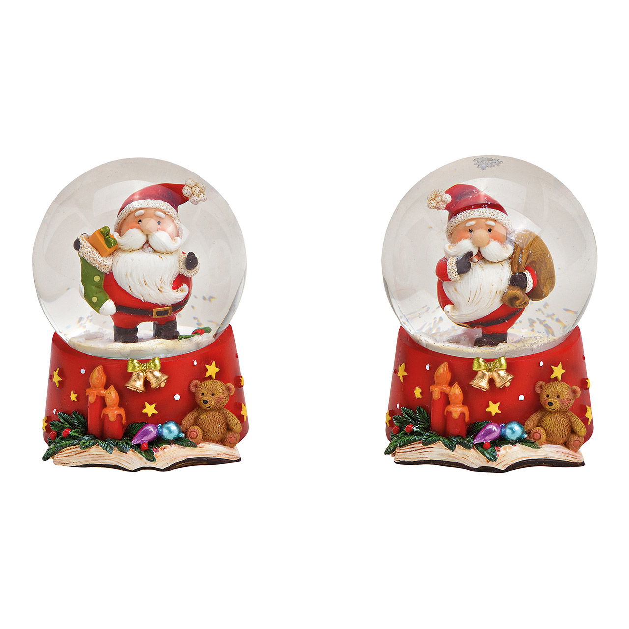 Sneeuwbol Kerstman van poly, Gals rood 2-voudig, (B/H/D) 6x9x7cm Sneeuwbol Kerstman van poly, Gals rood 2-voudig, (B/H/D) 6x9x7cm