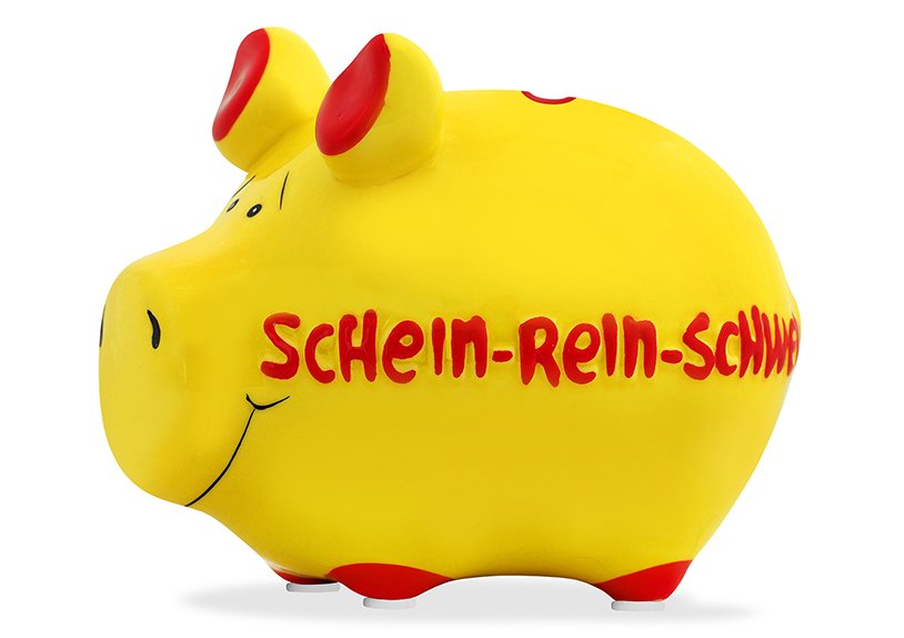Tirelire KCG petit cochon, Schein-Rein-Schwein, en céramique (L/H/P) 12,5x9x9cm