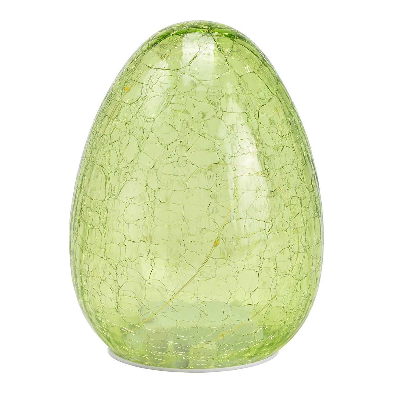 Oeuf de Pâques décoratif avec 15 LED/timer en verre, vert (L/H/P) 12x16x12cm Fonctionnement sur piles 3xAA non incluses Oeuf de Pâques décoratif avec 15 LED/timer en verre, vert (L/H/P) 12x16x12cm Fonctionnement sur piles 3xAA non incluses