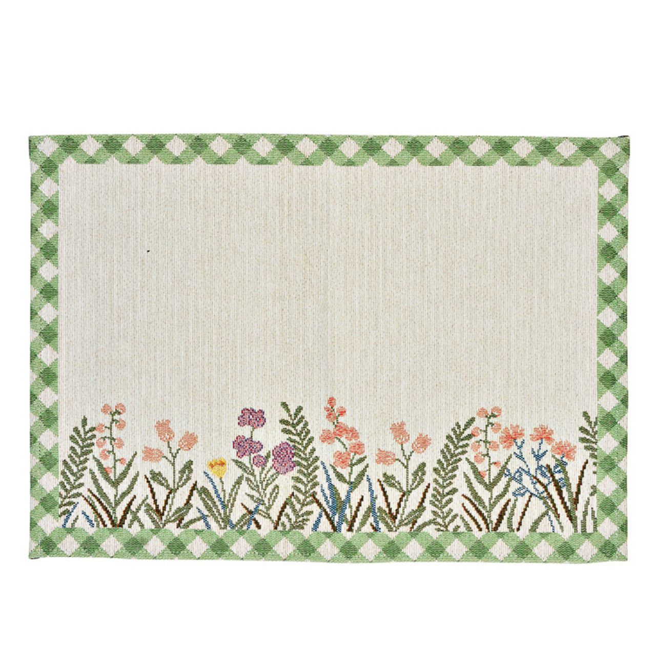 Tovaglietta fiori, 2 pieghe, verde/rosa (L/H/D) 48x33cm Dekoration für Zuhause, Teppich, Muster, Stickerei