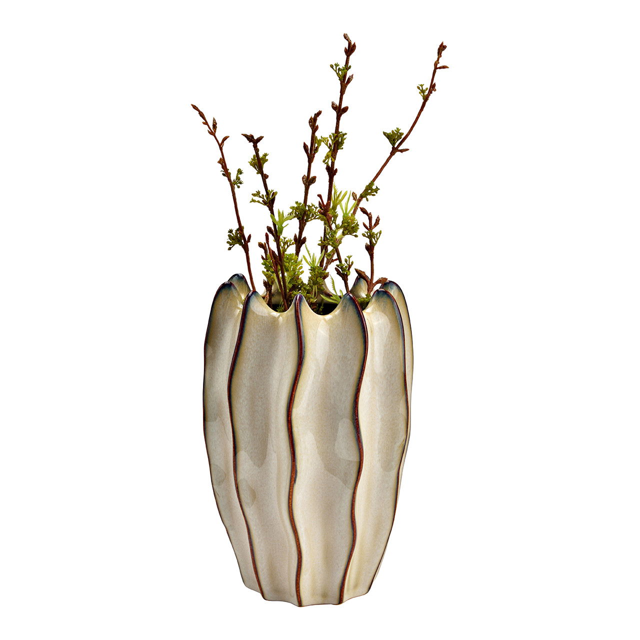 Vase aus Keramik, Beige (B/H/T) 15x21x15cm