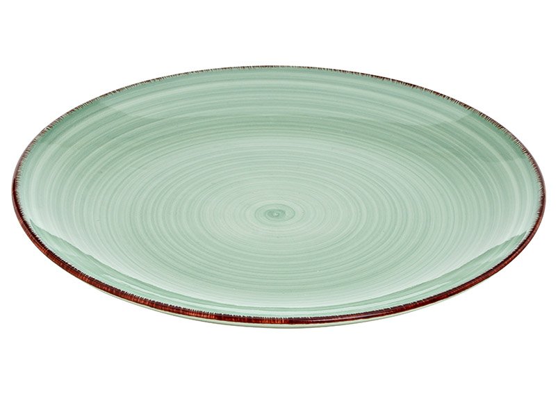 Stoneware plate Green (W/H/D) 26x3x26cm