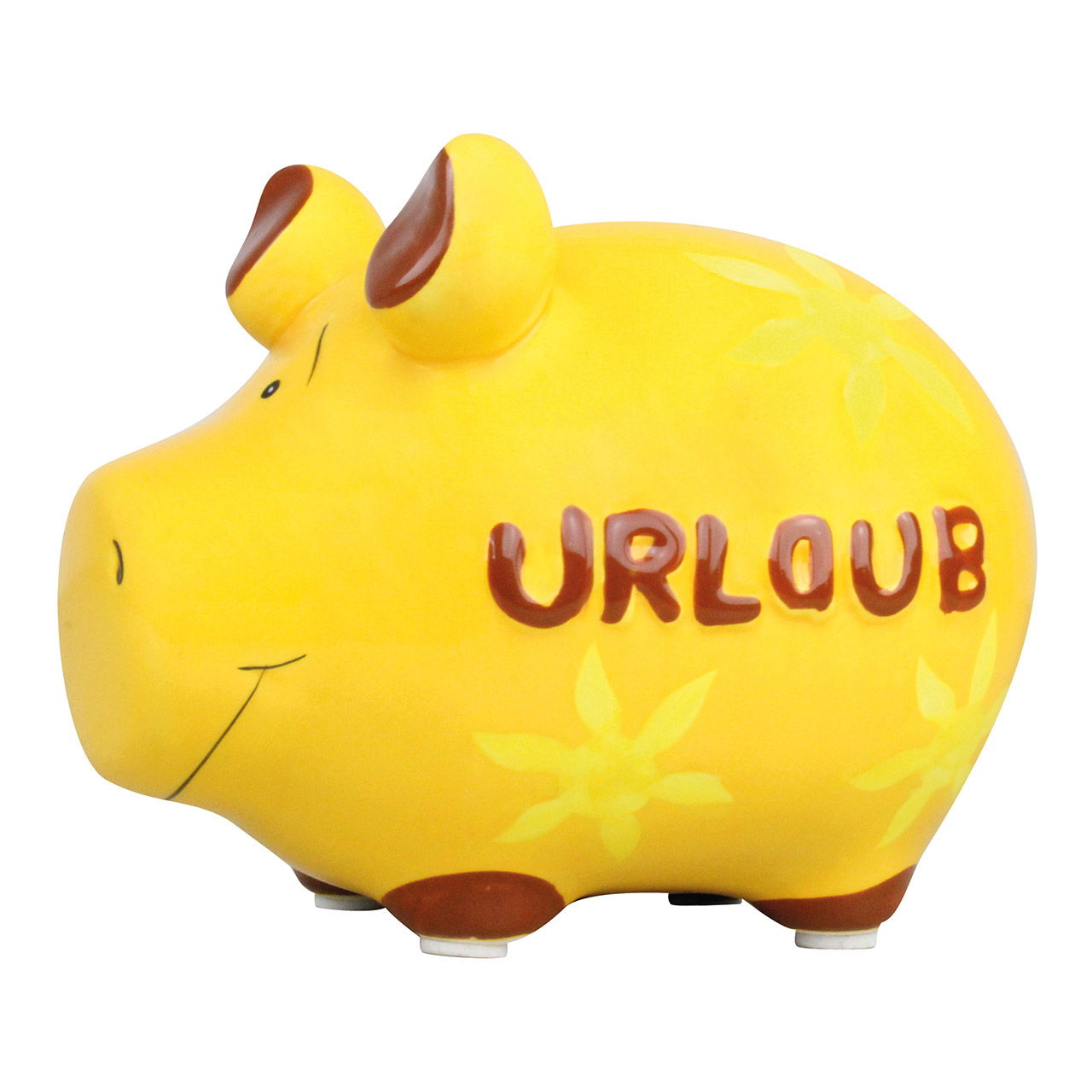 Sparschwein Company Sparschwein "Urlaub" aus Keramik, Gelb/Rot (B/H/T) 12,5x9x9cm Kleinschwein Sparschwein, Spielzeug