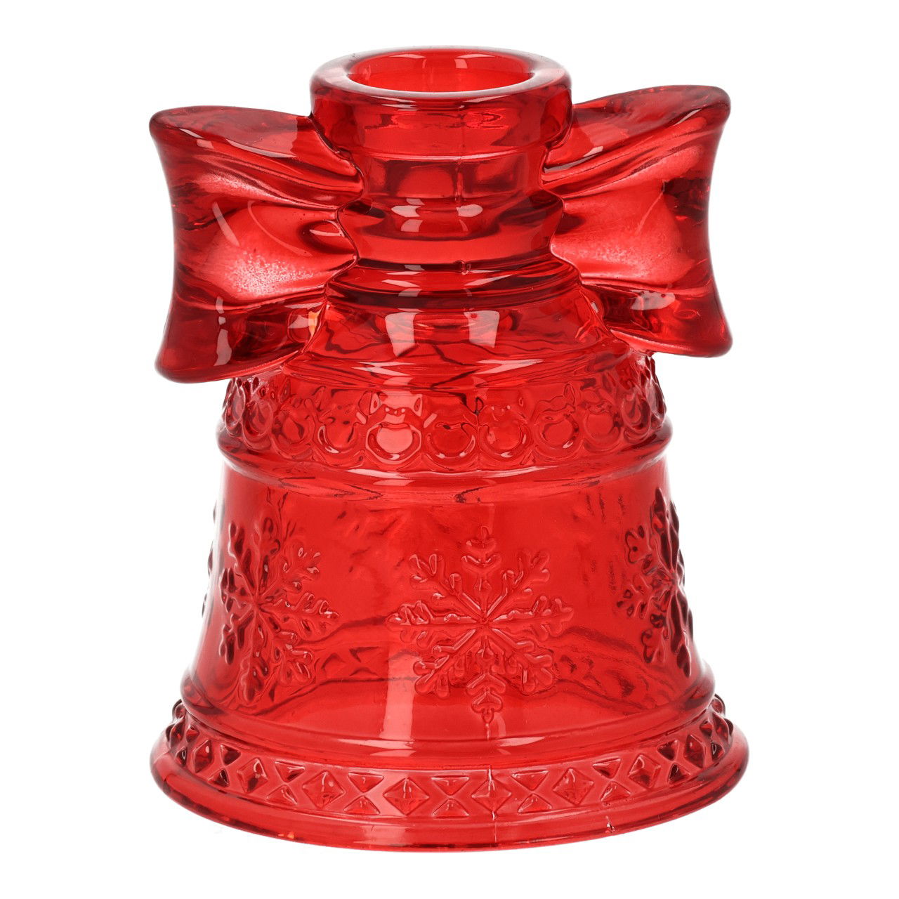 Kerzenhalter Schleife aus Glas, Rot (B/H/T) 8x9x8cm