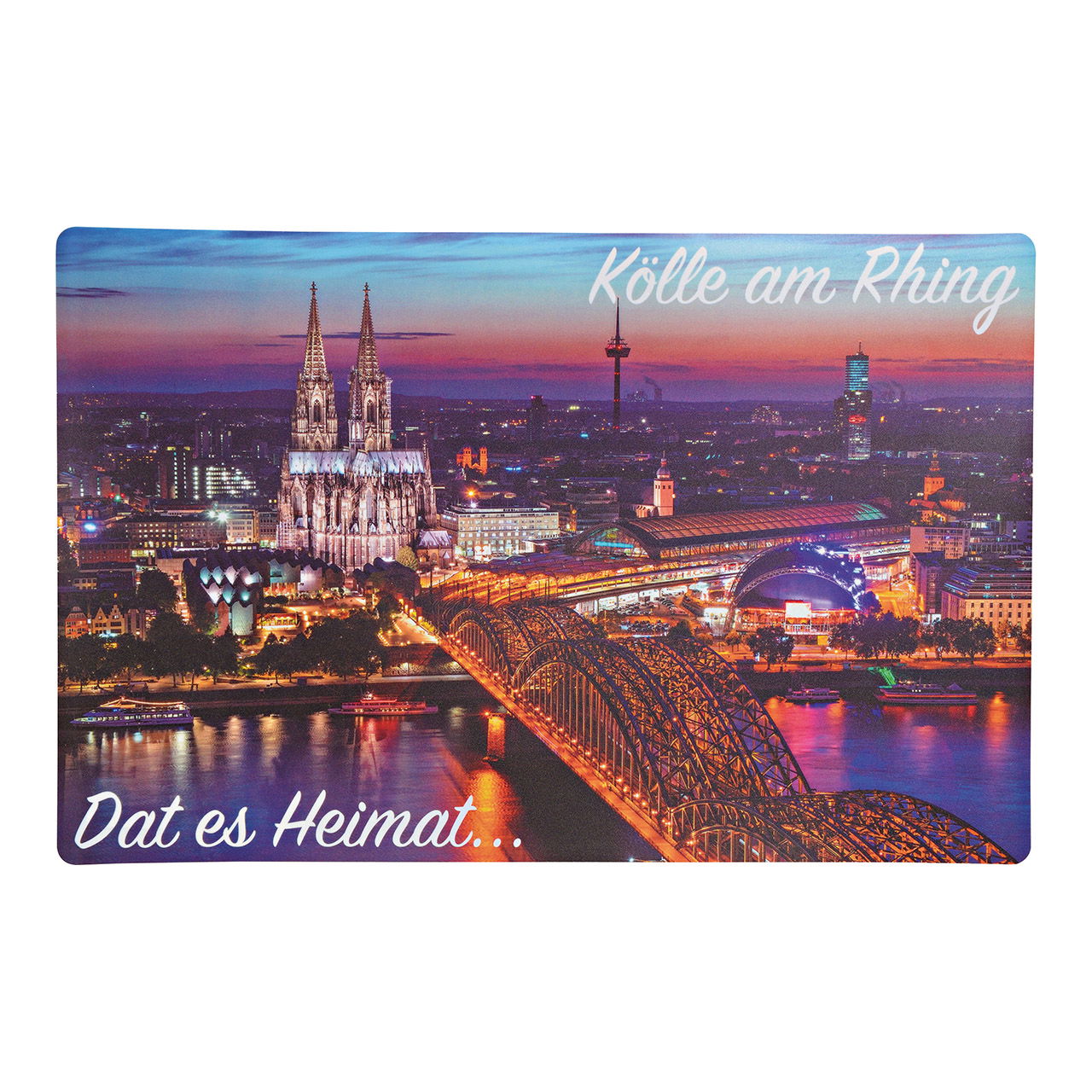 Placemat Keulse Dom uit poly blauw (w/h) 44x28cm