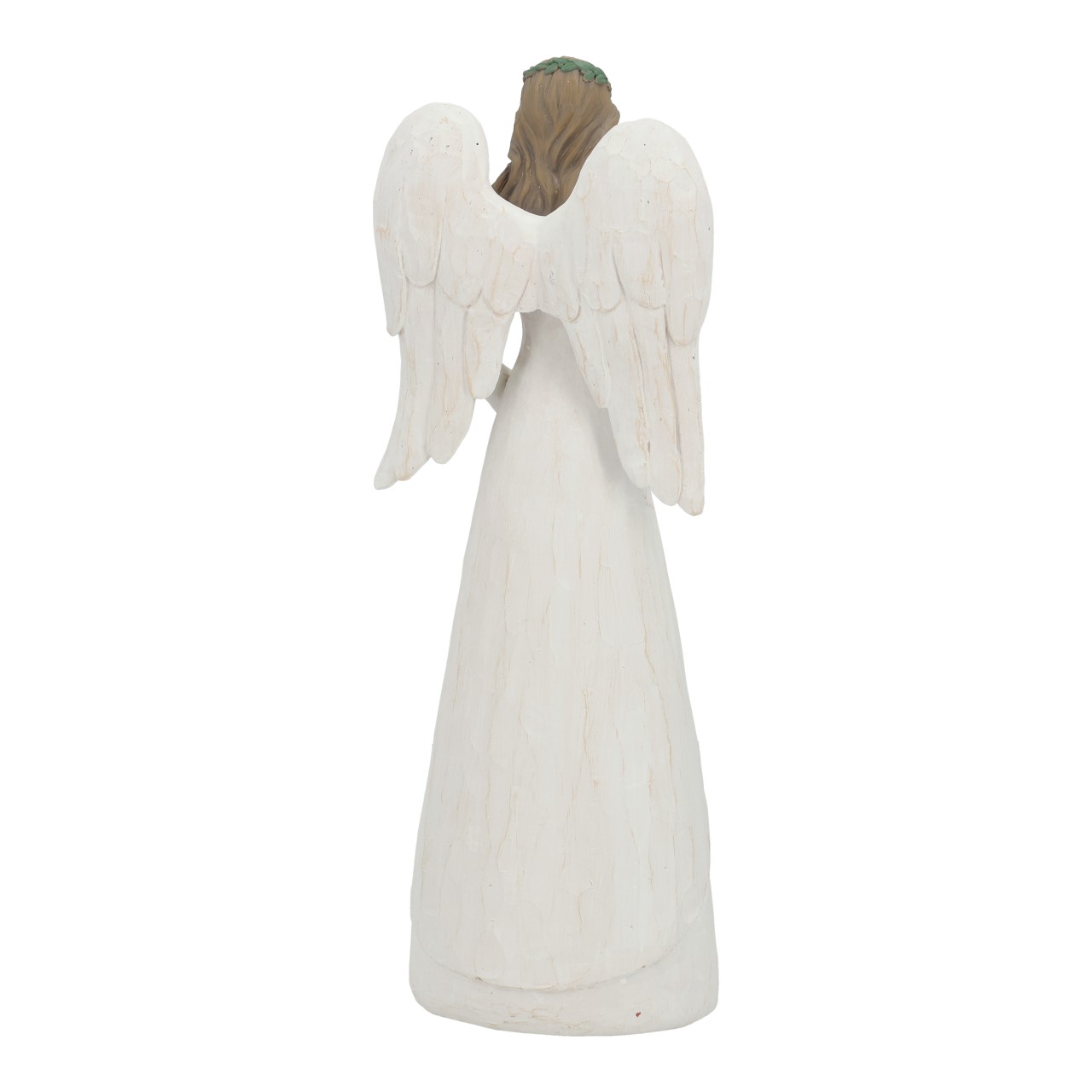 Engel mit Zweig aus Poly Weiß (B/H/T) 11x30x7cm Erwachsener, Braut, Weiblich, Person, Frau