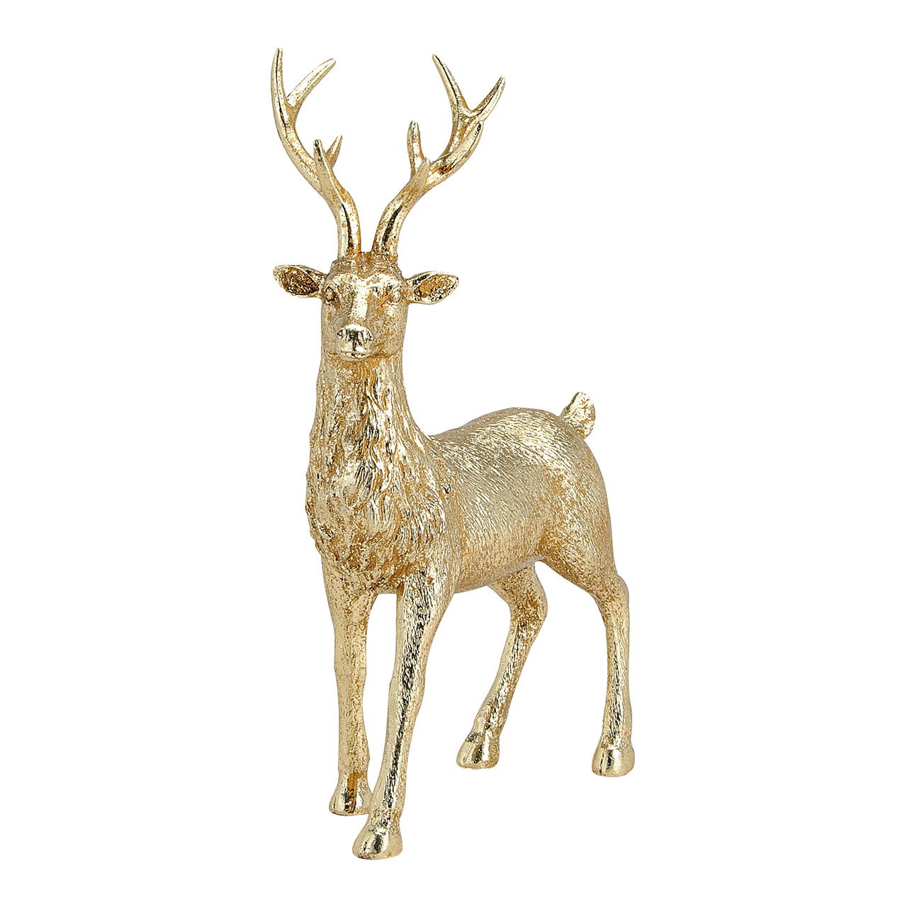Cervo in oro in polietilene, L19 x P9 x H28 cm Hirsch, Wildtiere, Antilope, Elch, Geweih