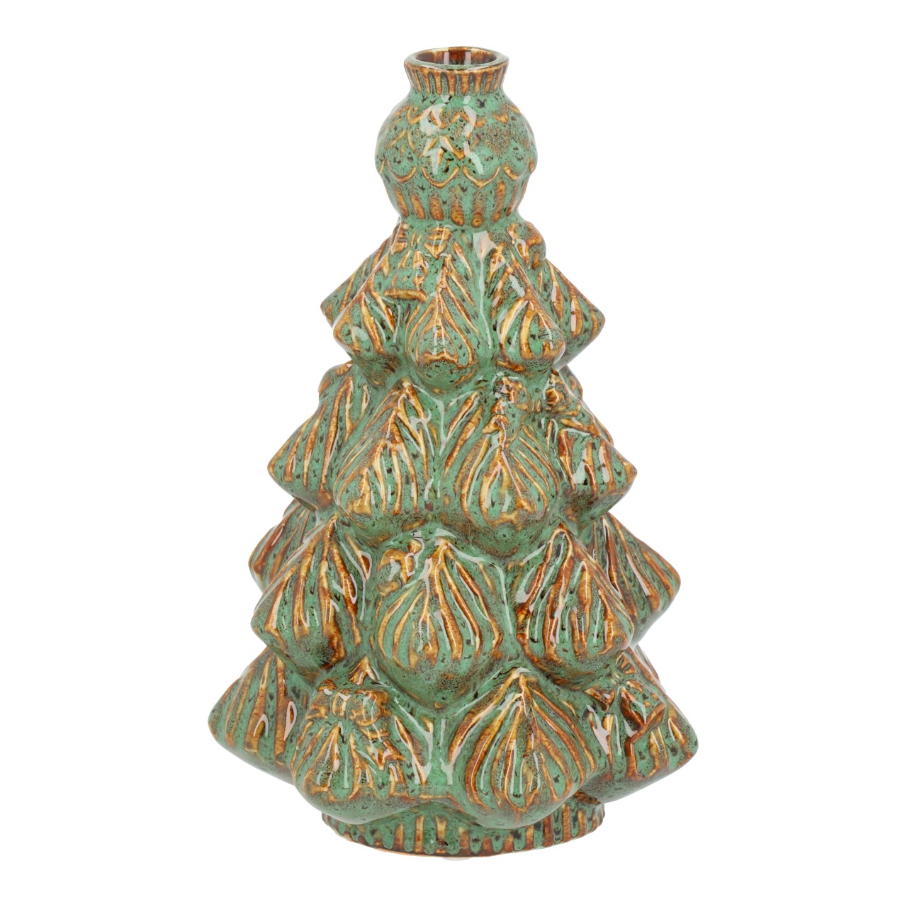 Kerzenhalter, Vase, Grün, Blattmuster, Kerzenständer