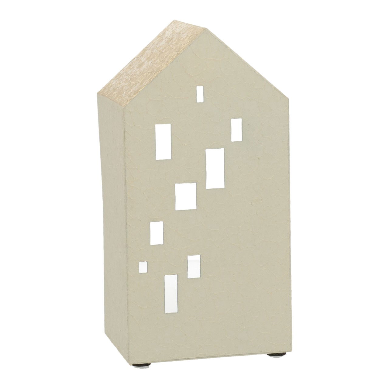 Kerzenhalter Haus aus Metall Champagner (B/H/T) 13x25x10cm Töpferei, Elektrisches Gerät, Schalter, Kabinett, Mobiliar