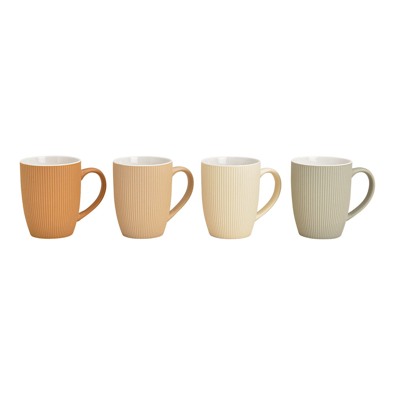 Becher 3D Streifen Dekor aus Steingut Bunt 4-fach, (B/H/T) 11x10x7cm 300ml Becher 3D Streifen Dekor aus Steingut Bunt 4-fach, (B/H/T) 11x10x7cm 300ml