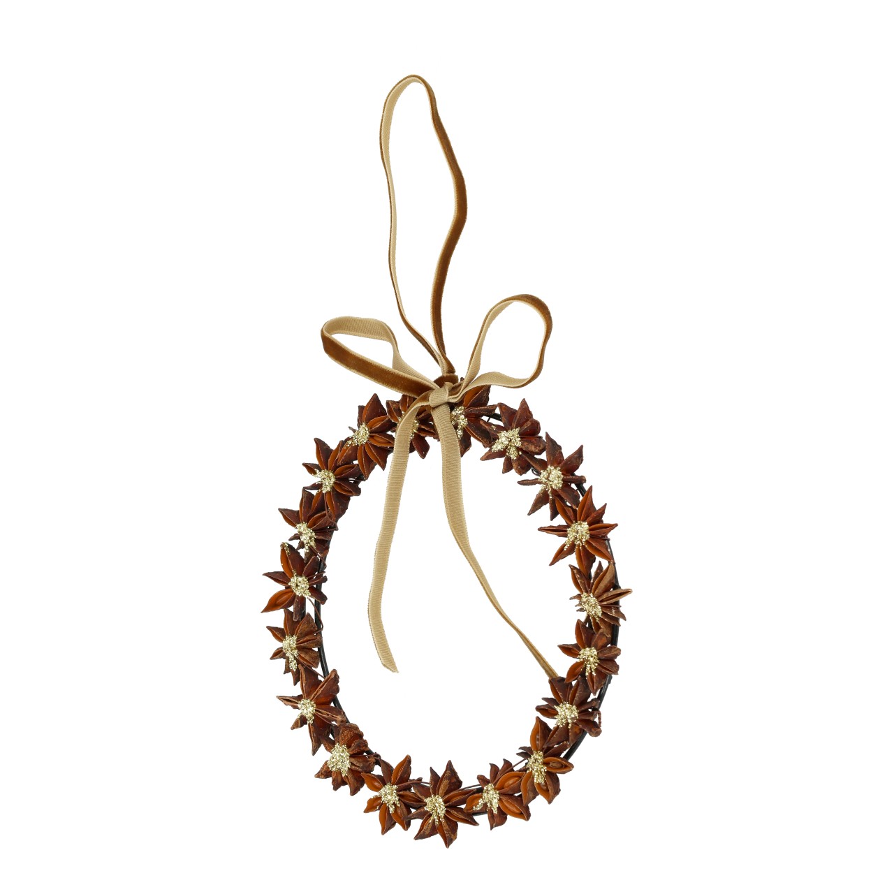 Hangkrans met steranijs van natuurlijk materiaal bruin (B/H/D) 15x15x1cm Zubehor, Schmuck, Halskette