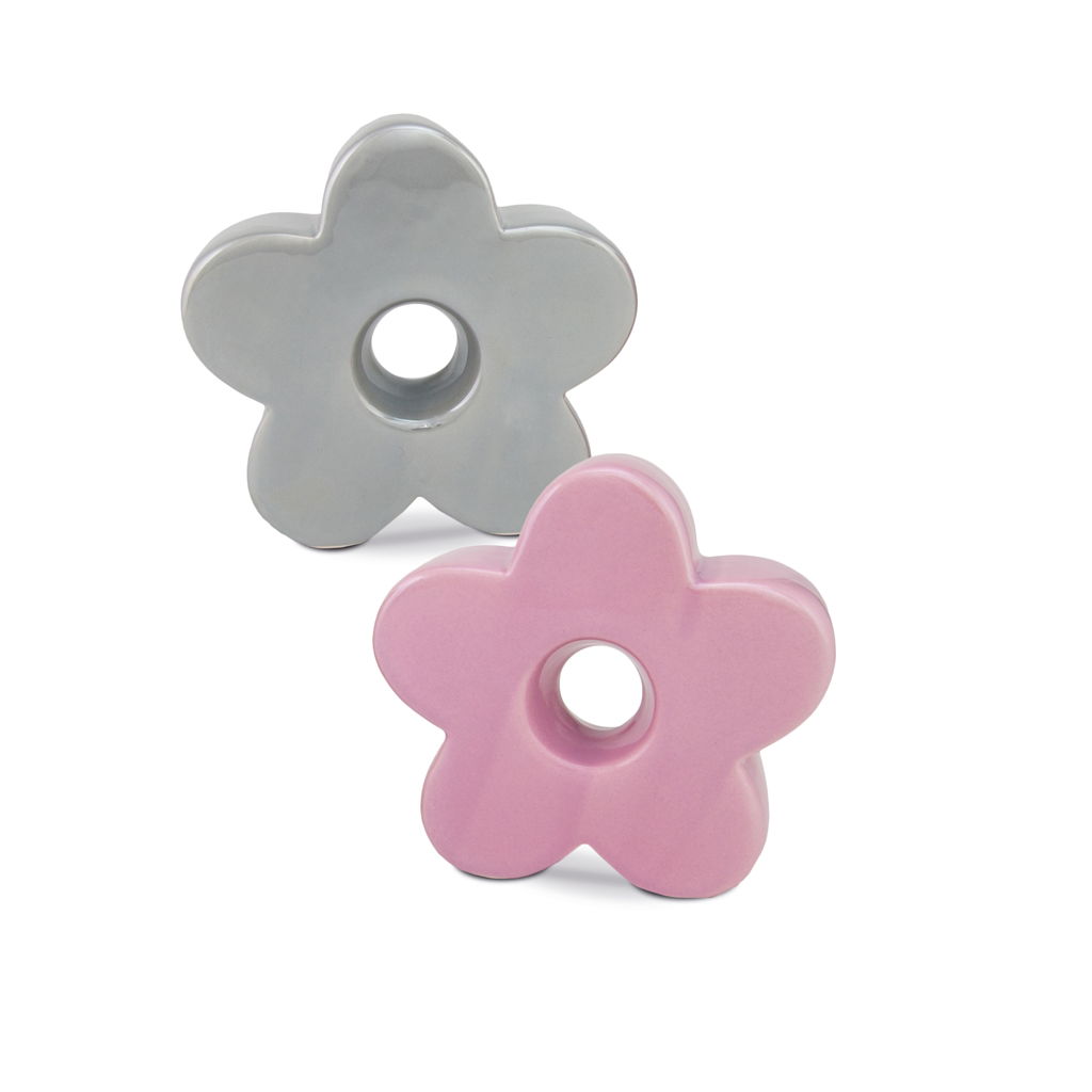 Fleur en place. En dolomite. 13 cm. 1 pc. vieux rose/gris opale Fleur en place. En dolomite. 13 cm. 1 pc. vieux rose/gris opale