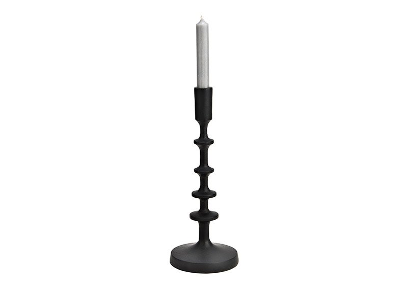 Metal candlestick black (W/H/D) 12x32x12cm