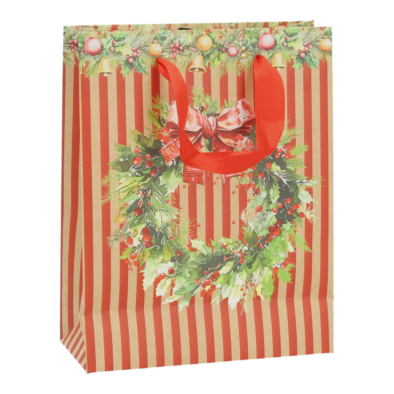 Gift bag Christmas wreath decor made of paper/cardboard Colorful (W/H/D) 18x23x8cm Tasche