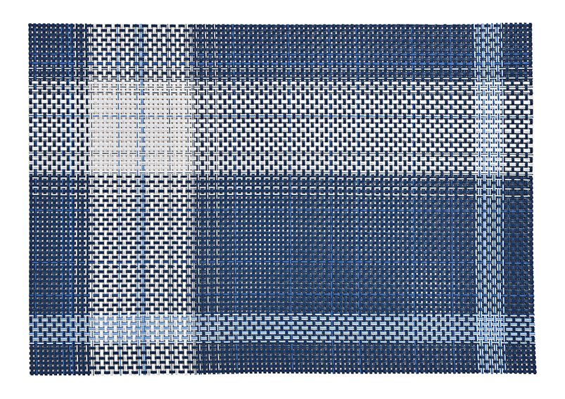 Tischset aus 70% PVC 30% Polyester aus Kunststoff Blau, weiß (B/H) 45x30cm