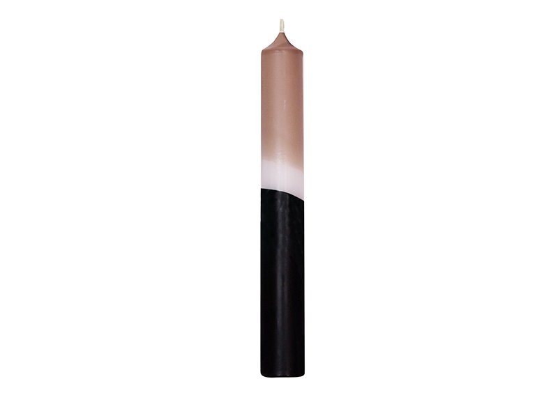 Bougie bâton DipDye taupe-noir (L/H/P) 2x18x2cm