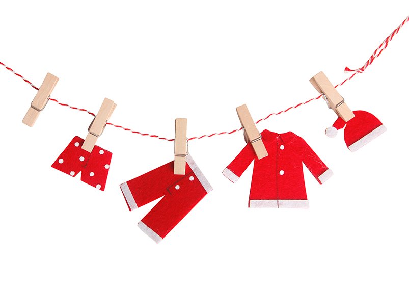 Geheime kerstman deur display accessoire, slinger, kerstman jurk, rode vilten hoed (B/H) 47x7cm