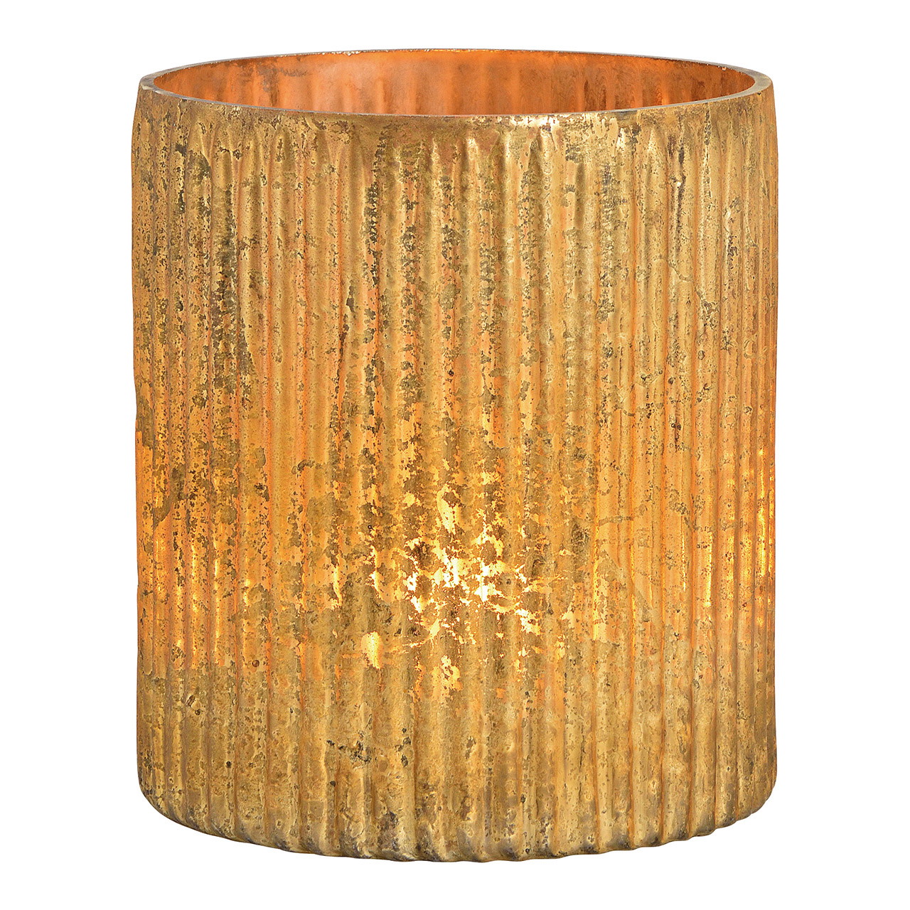 Gold glass lantern (W/H/D) 11x13x11cm Gold glass lantern (W/H/D) 11x13x11cm