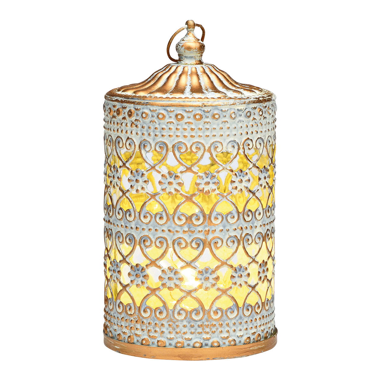 Lanterne avec LED, fonctionnement sur piles 2xAAA non incluses en verre blanc (L/H/P) 8x16x8cm Lanterne avec LED, fonctionnement sur piles 2xAAA non incluses en verre blanc (L/H/P) 8x16x8cm