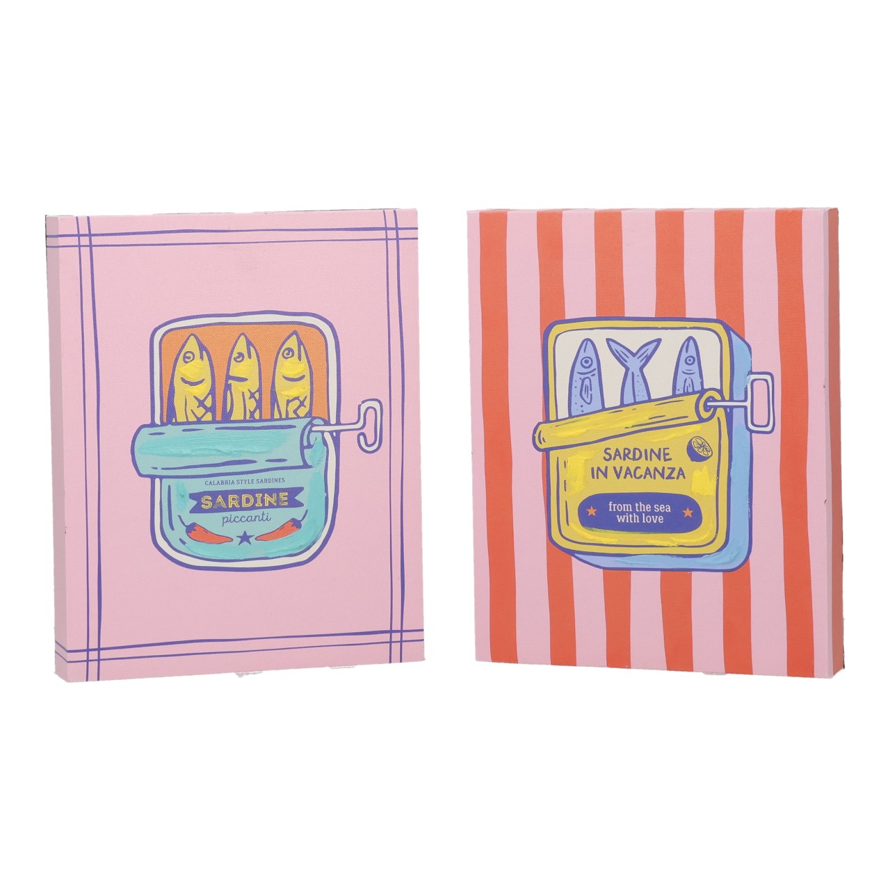 Sardine, Dosenbild, Pastellfarben, Schönes Muster, Kunst-Print