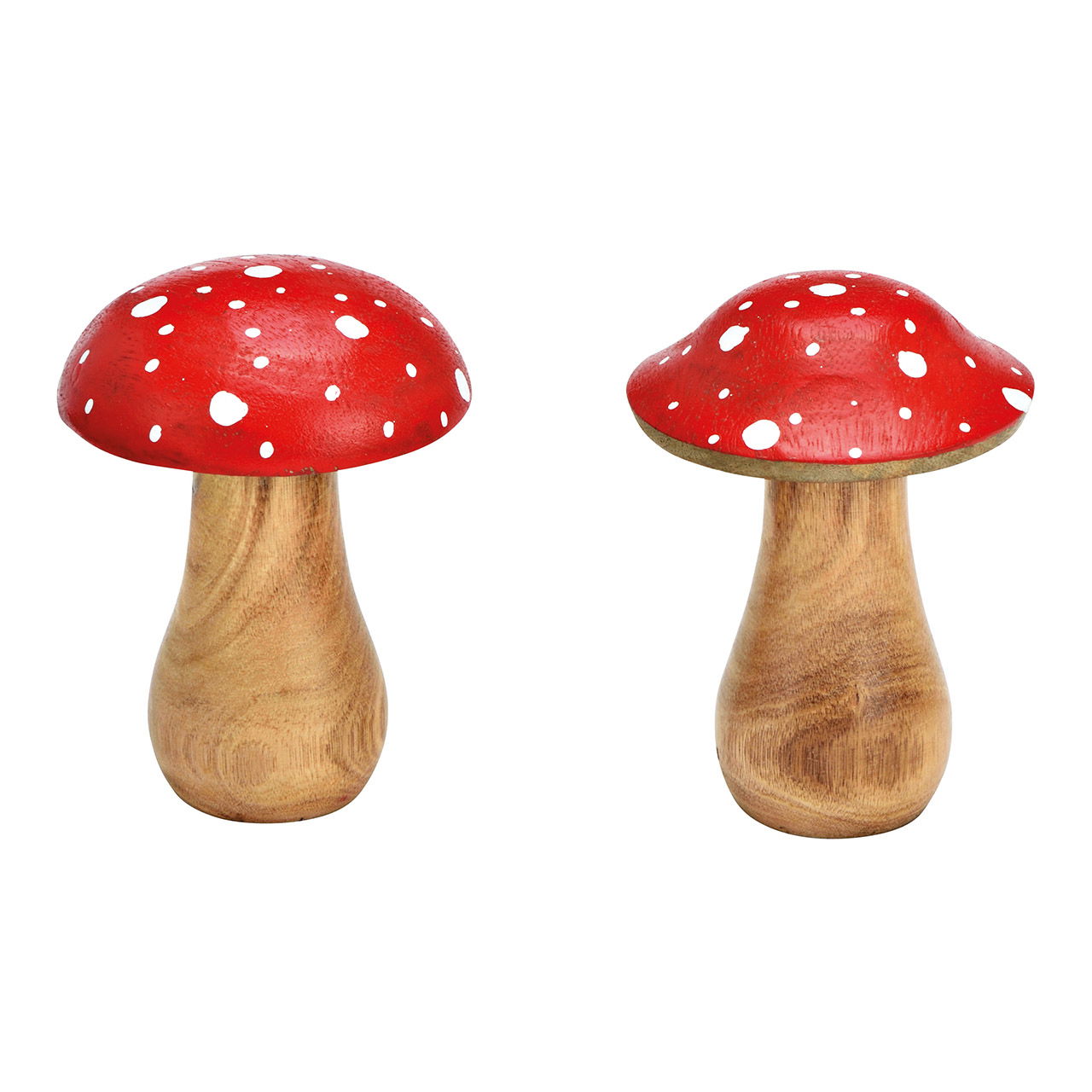 Pilz aus Mangoholz Rot 2-fach, (B/H/T) 5x10x5cm