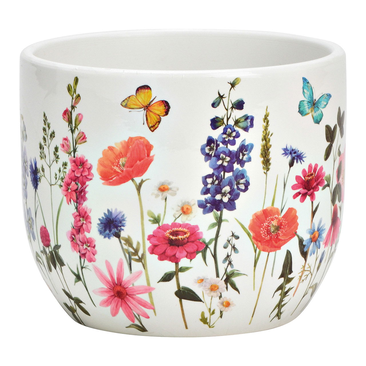 Vaso da fiori Prati in ceramica decorata colorata (L/H/D) 12x10x12cm