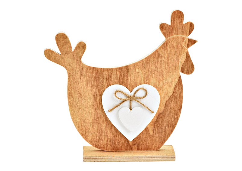 Pollo da esposizione in legno, marrone (L/A/D) 20x20x5cm