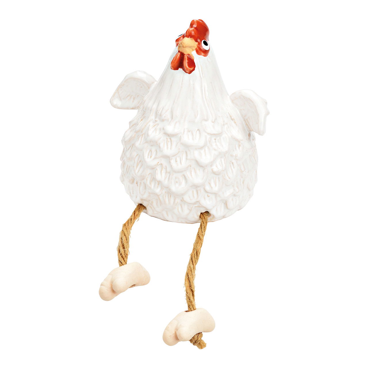 Edge stool ceramic chicken white (W/H/D) 8x10x8cm Edge stool ceramic chicken white (W/H/D) 8x10x8cm