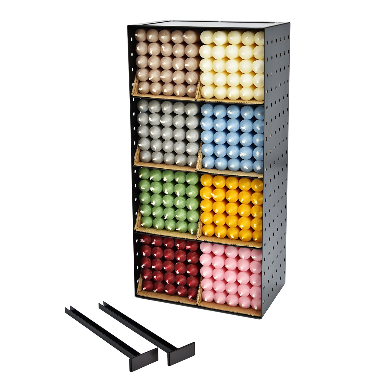 Kerzen Display aus Metall Schwarz (B/H/T) 23x47x15cm werkzeugregal, lochracks, perforiertes regal, stahlregal, montagekit