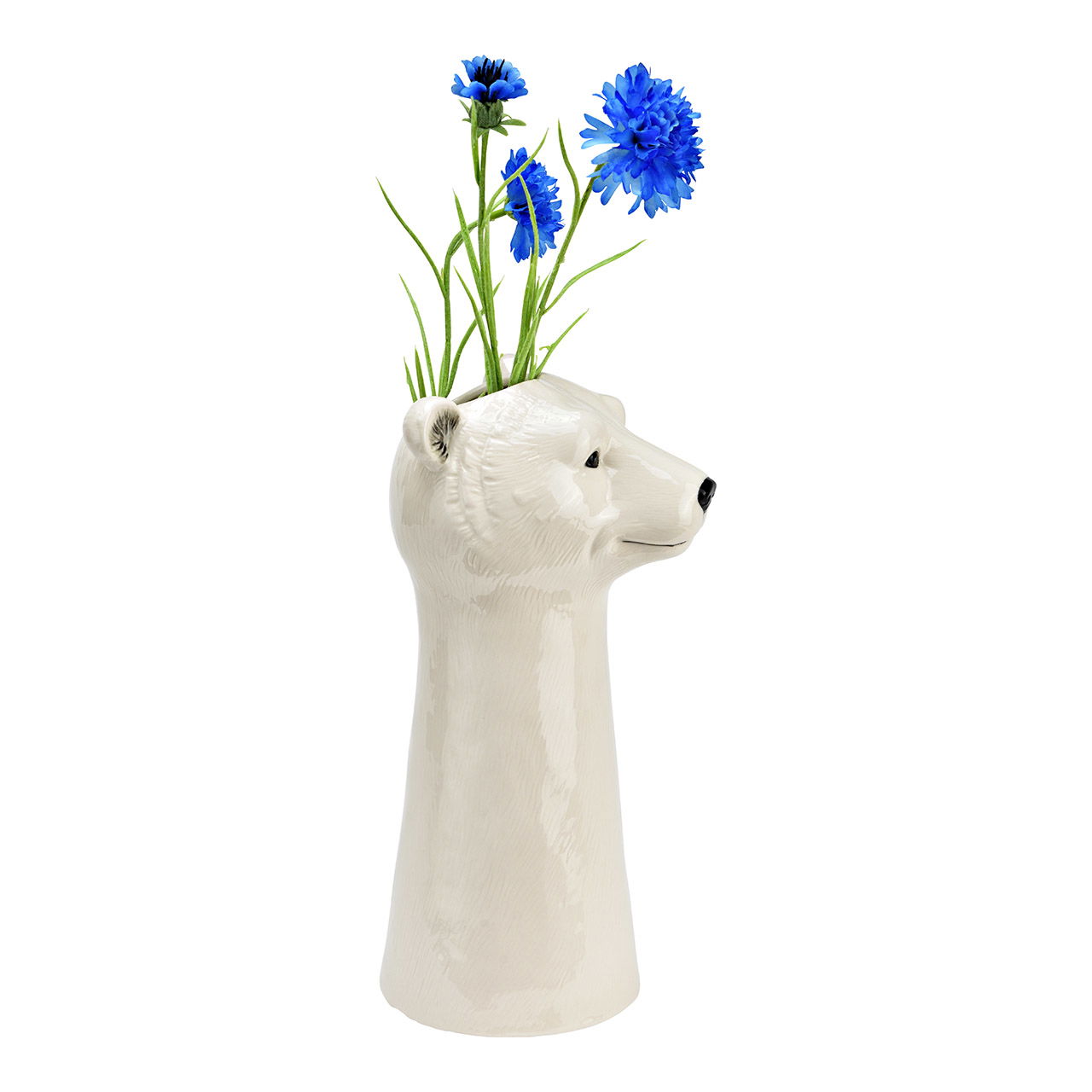 Ceramic polar bear vase, white (W/H/D) 14x28x13cm